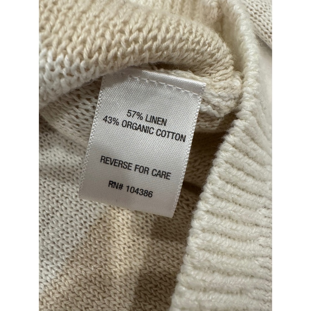 Garnet Hill Sweater, Skyline Linen, Organic-Cotton, wavy  
landscape Size M - Picture 6 of 8